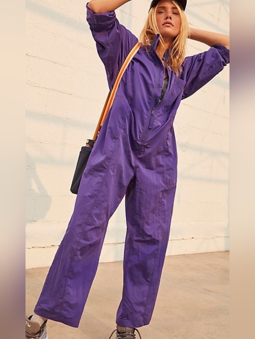 Free People Movement Ashani Boiler Jumpsuit size Large Purple